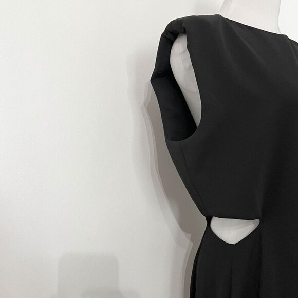 ZARA BLACK CUT OUT SLEEVELESS COLUMN MAXI DRESS 2157/223 - S - Picture 6 of 14